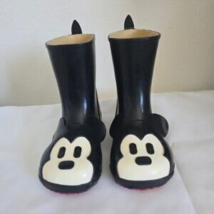 Disney Mickey Mouse Rainboots Kids Toddler 18cm US 11 Black Made in Japan